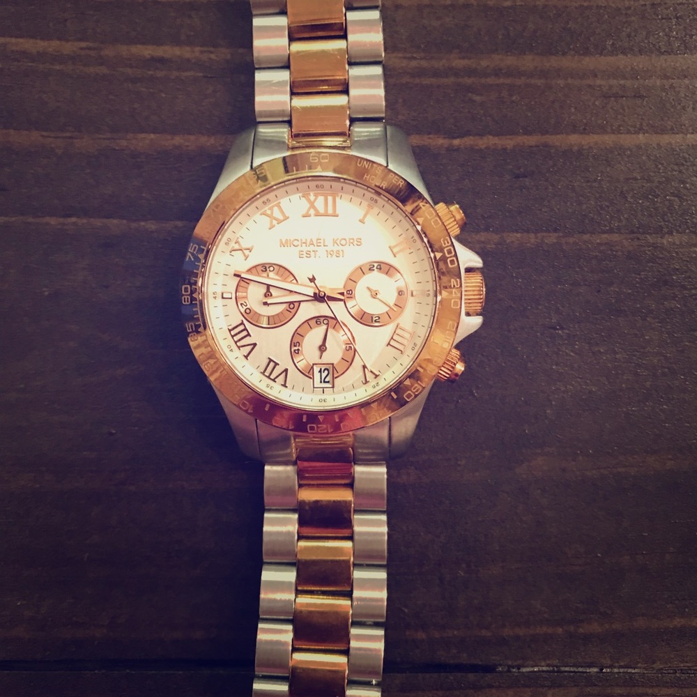 Michael Kors Silver & Rose gold watch